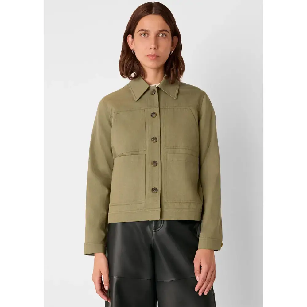 Whistles Khaki Mia Pocket Detail Jacket
